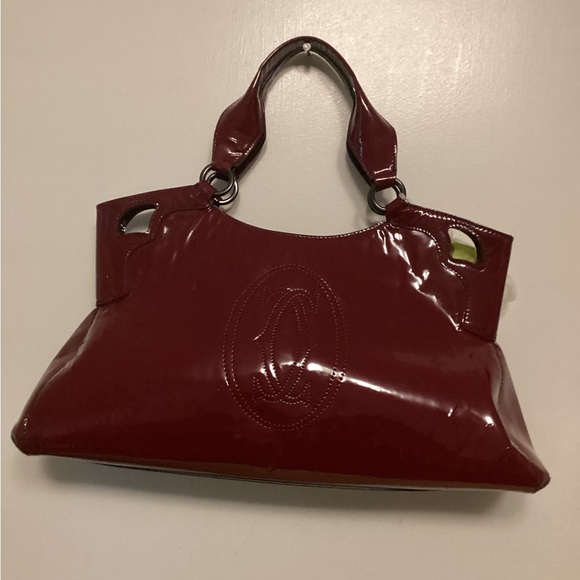 Cartier Handbags - CARTIER PATENT LEATHER HANDBAG